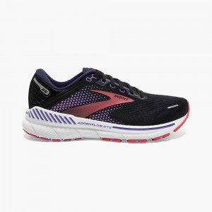 Black Women Brooks Adrenaline GTS 22 Road Running Shoes | QFUW07364