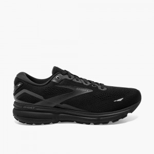 Black / Black Men Brooks Ghost 15 Walking Shoes | BWUK17803