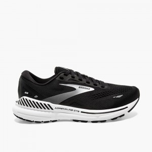 Black / White / Silver Women Brooks Adrenaline GTS 23 Running Shoes | NXOU04635