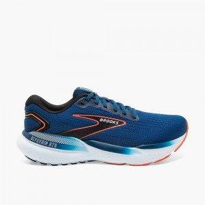 Blue / Black Men Brooks Glycerin GTS 21 Running Shoes | MVIX80246