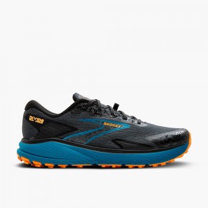 Blue / Orange Men Brooks Divide 5 Trail Running Shoes | FYMH59480