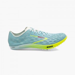 Blue / Red Women Brooks ELMN8 7 Running Track Spikes Running Shoes | BOVS96021