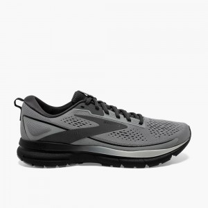 Grey / Black Men Brooks Trace 3 Walking Shoes | BWZO76129