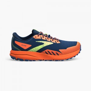 Grey / Red Men Brooks Light Trail Divide 4 Trail Running Shoes | DWOF04219