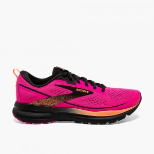 Pink / Black / Orange Women Brooks Trace 3 Road Running Shoes | RUTX46570