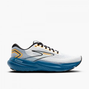 White / Blue / Orange Men Brooks Glycerin 21 Running Shoes | GYKB80427