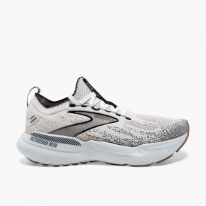 White / Grey / Black Women Brooks Glycerin StealthFit GTS 21 Road Running Shoes | SPVB24695