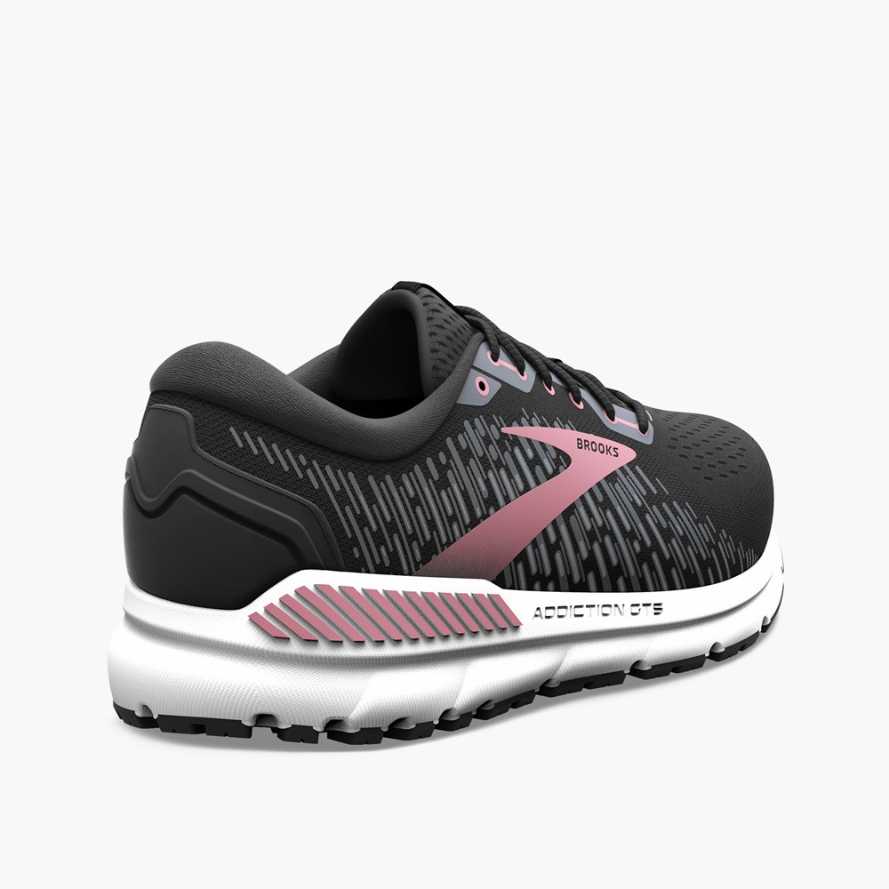 Black Women Brooks Addiction 15 Road Running Shoes | HNRB50136