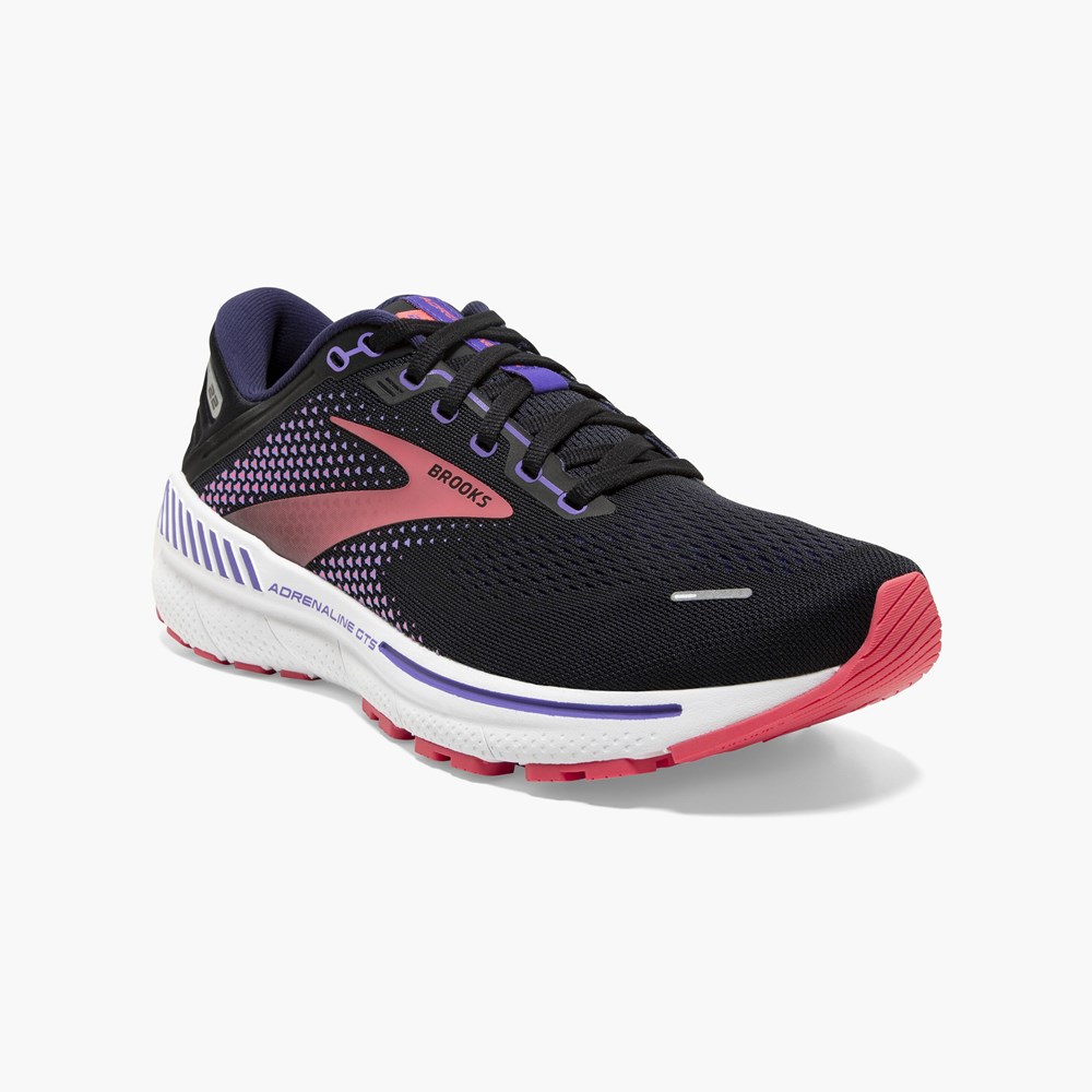 Black Women Brooks Adrenaline GTS 22 Road Running Shoes | QFUW07364