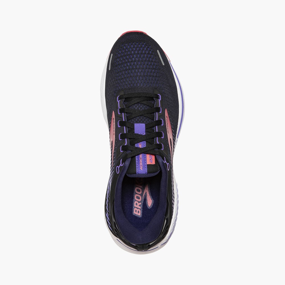 Black Women Brooks Adrenaline GTS 22 Road Running Shoes | QFUW07364