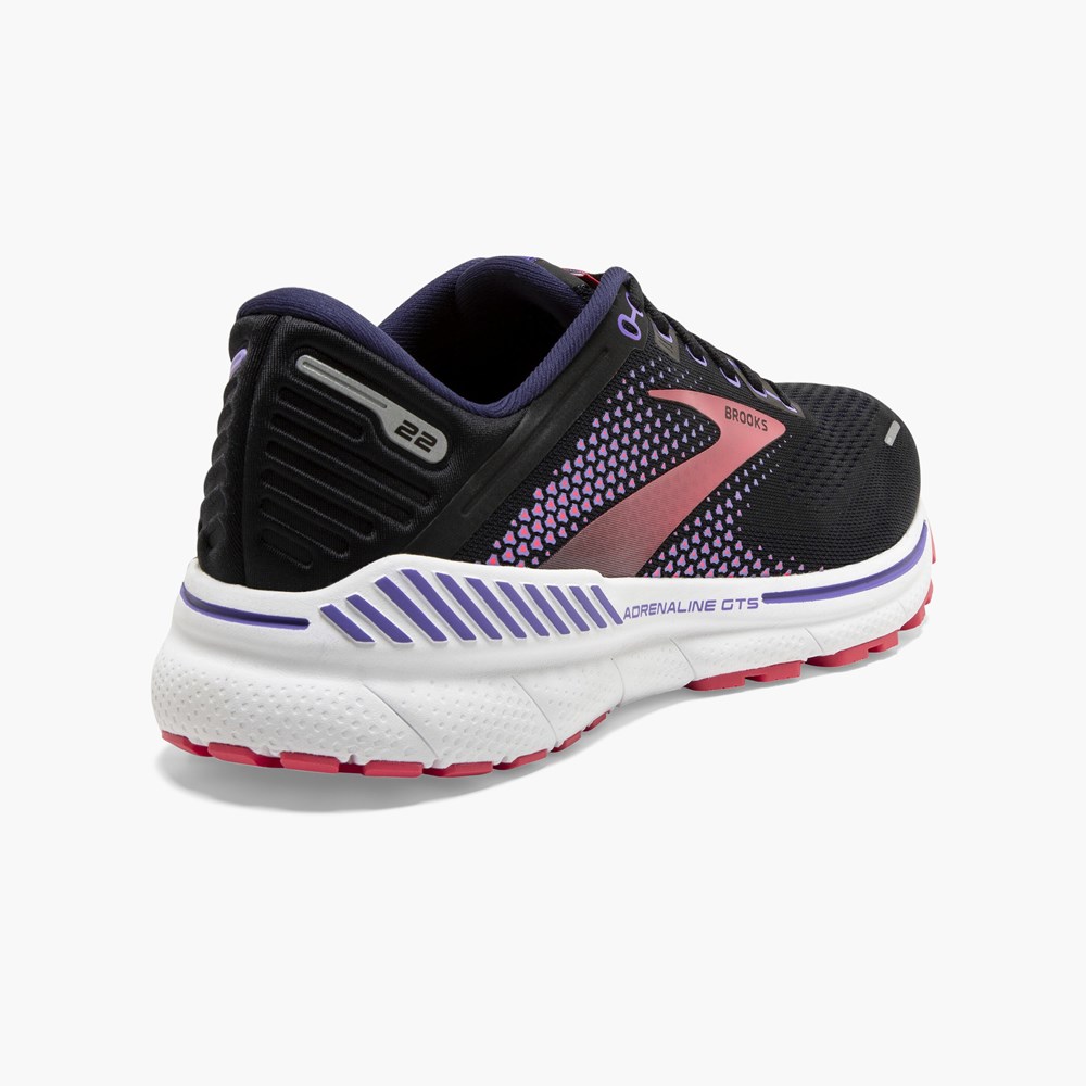 Black Women Brooks Adrenaline GTS 22 Road Running Shoes | QFUW07364