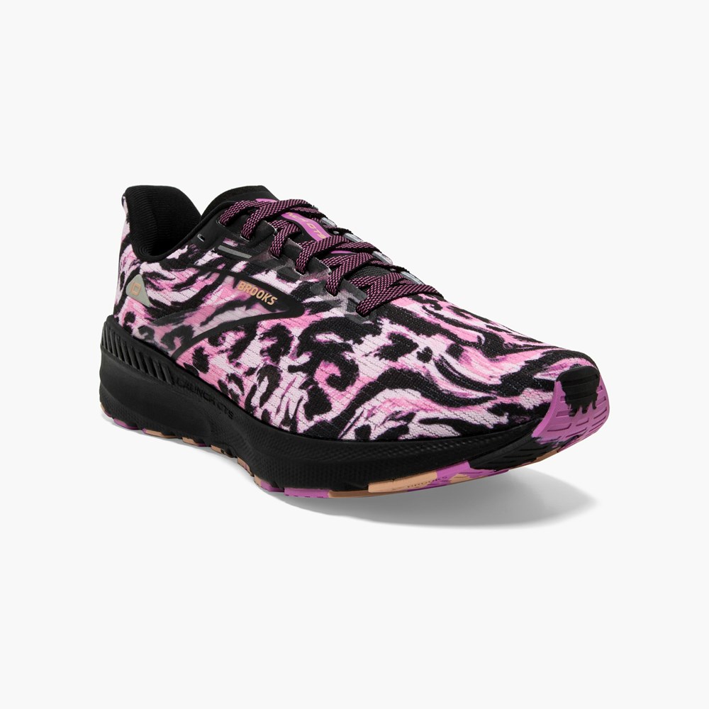 Black Women Brooks Launch GTS 10 Road Running Shoes | YZSH62103