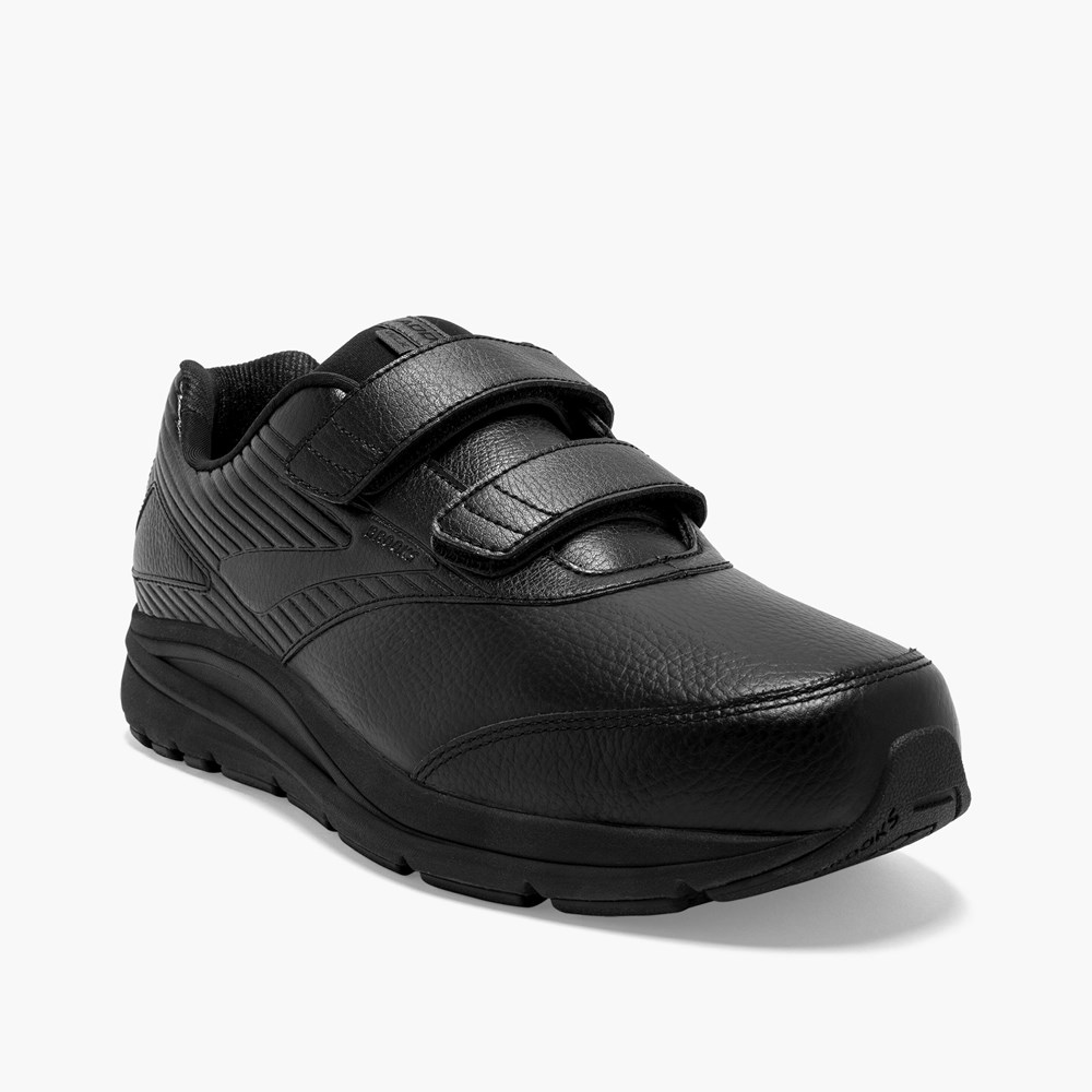 Black / Black Men Brooks Addiction Walker V-Strap 2 Walking Shoes | IJMN80129