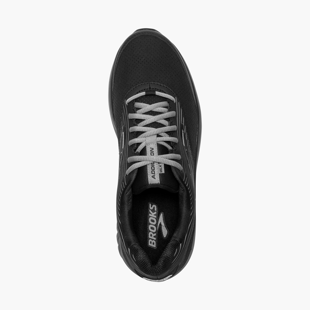 Black / Black Men Brooks Addiction Walker Suede Support Running Shoes | DEIX64902