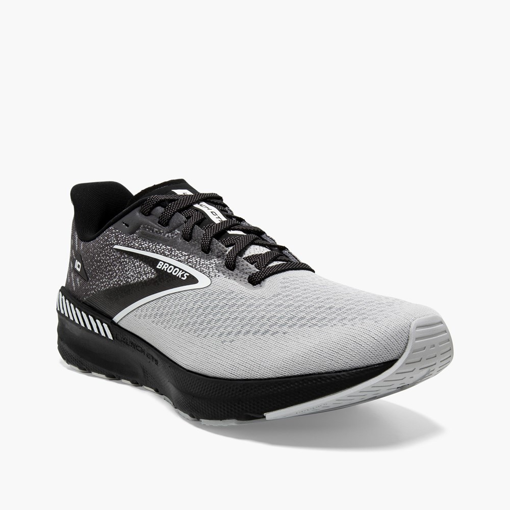 Black / Black Men Brooks Launch GTS 10 Speed Support Running Shoes | QSNV27351