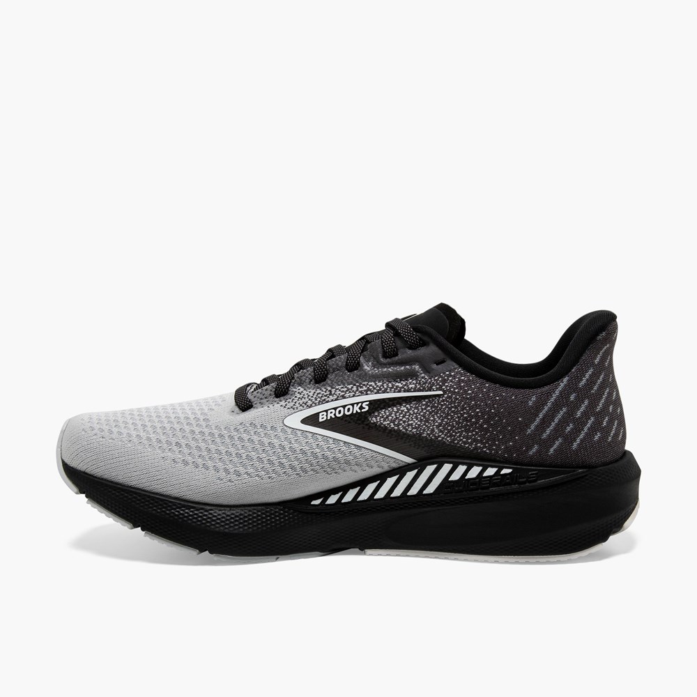 Black / Black Men Brooks Launch GTS 10 Speed Support Running Shoes | QSNV27351