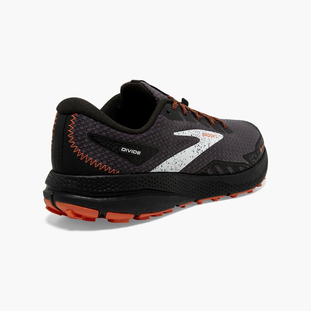 Black / Black Men Brooks Light Trail Divide 4 GTX Trail Running Shoes | EUMX98603