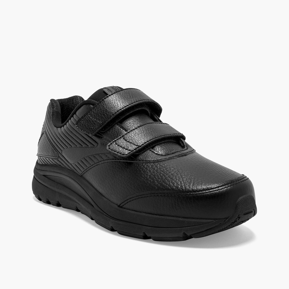 Black / Black Women Brooks Addiction Walker V-Strap 2 Walking Shoes | CQSD28165