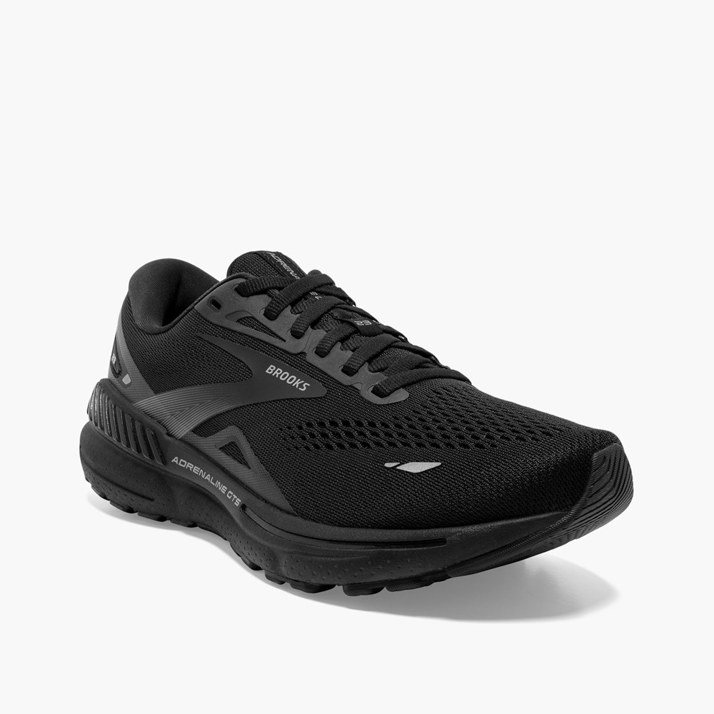 Black / Black Women Brooks Adrenaline GTS 23 Running Shoes | OEJX84715