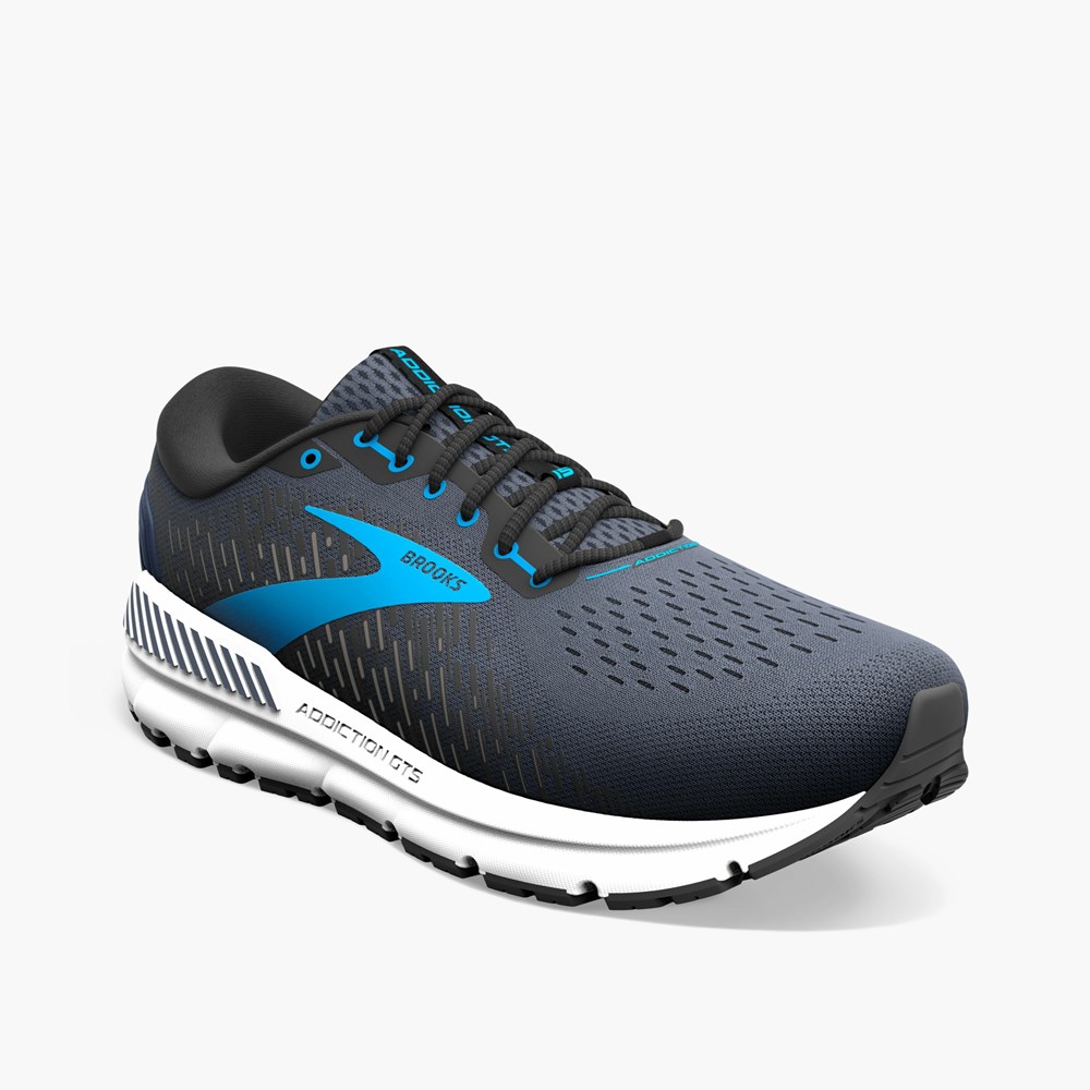 Black / Blue Men Brooks Addiction 15 Running Shoes | RELB79385