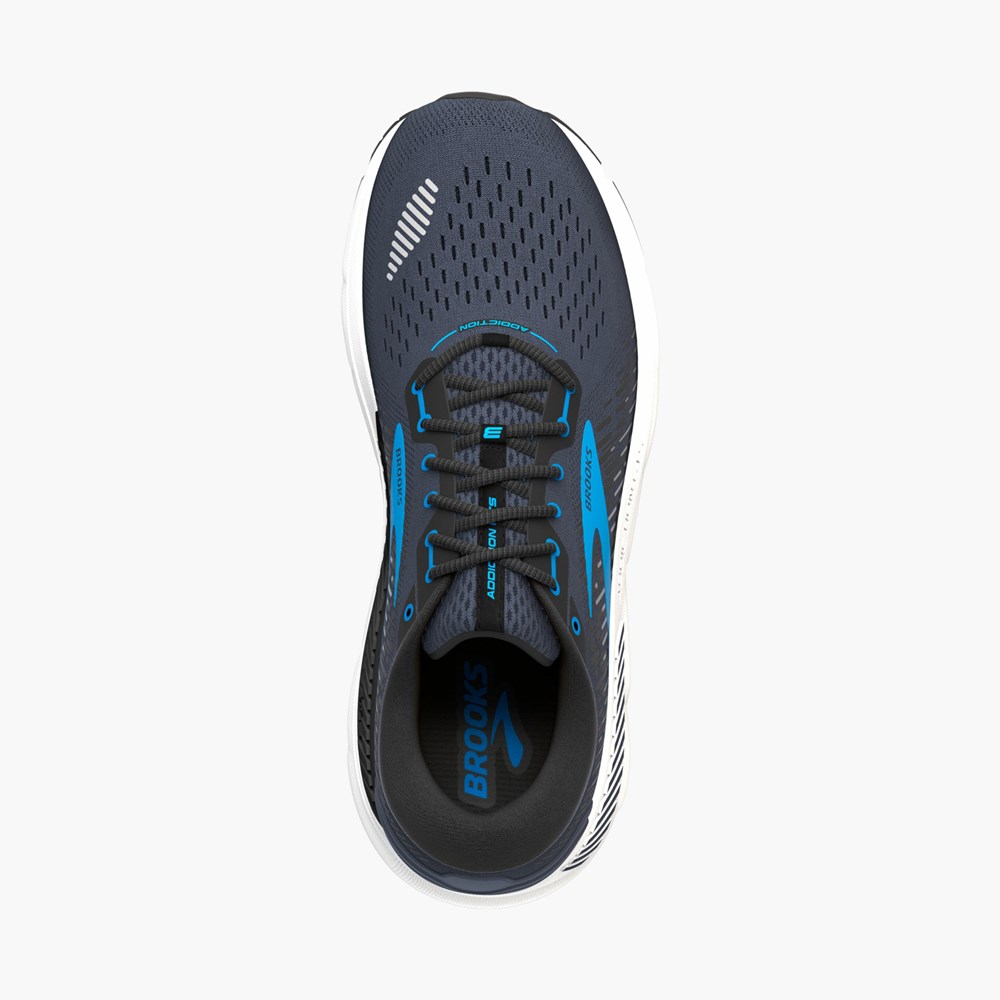 Black / Blue Men Brooks Addiction 15 Running Shoes | RELB79385