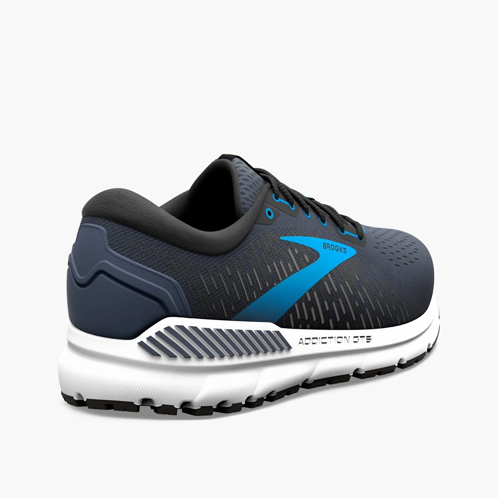 Black / Blue Men Brooks Addiction 15 Running Shoes | RELB79385