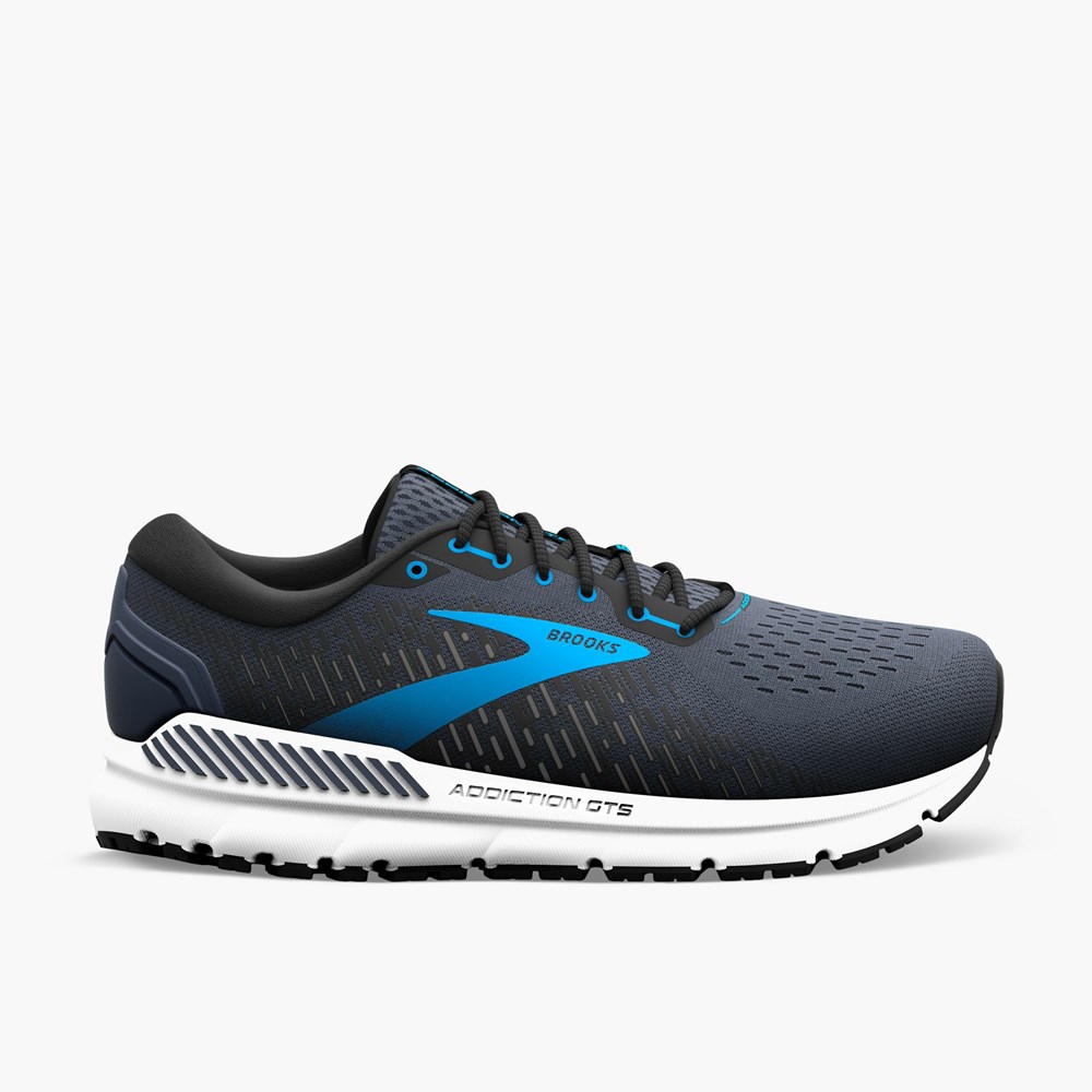 Black / Blue Men Brooks Addiction 15 Running Shoes | RELB79385