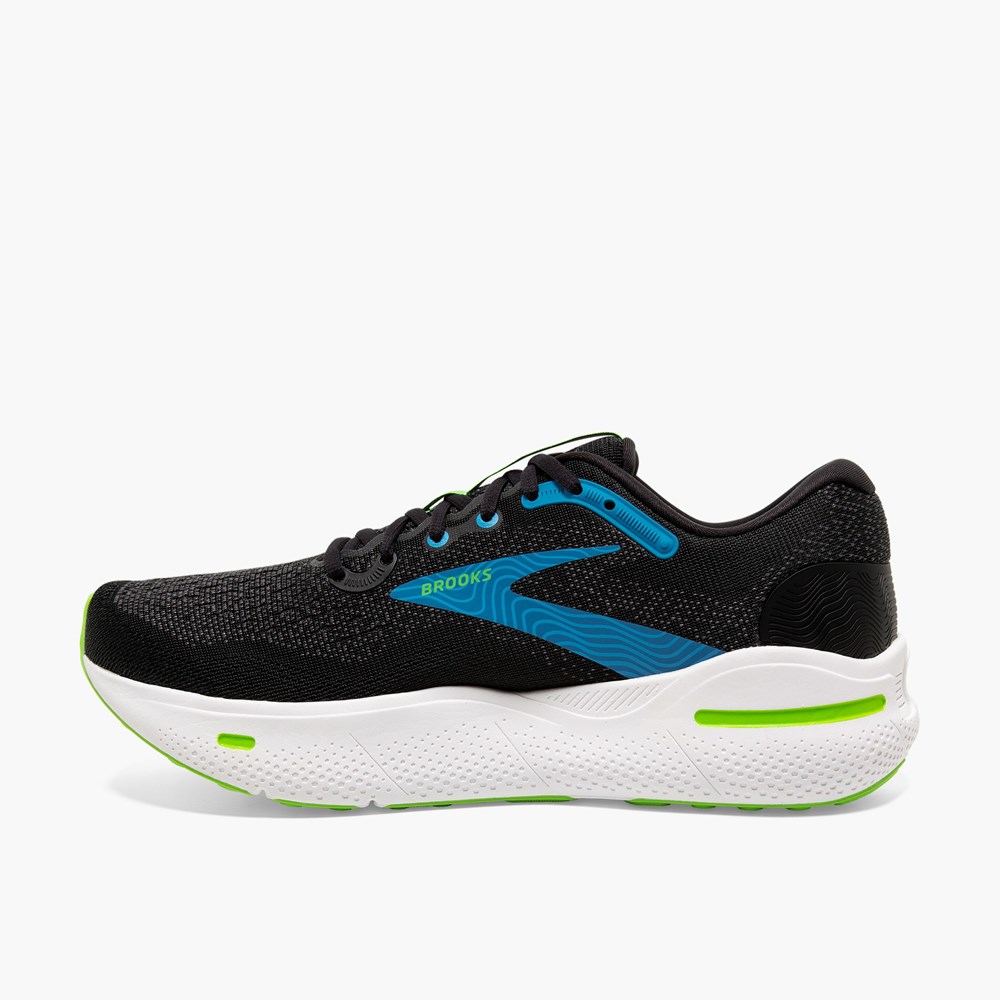 Black / Blue Men Brooks Ghost Max Walking Shoes | TWBR87265