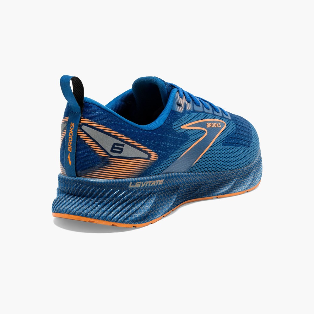 Black / Blue Men Brooks Levitate 6 Running Shoes | XZPQ14308