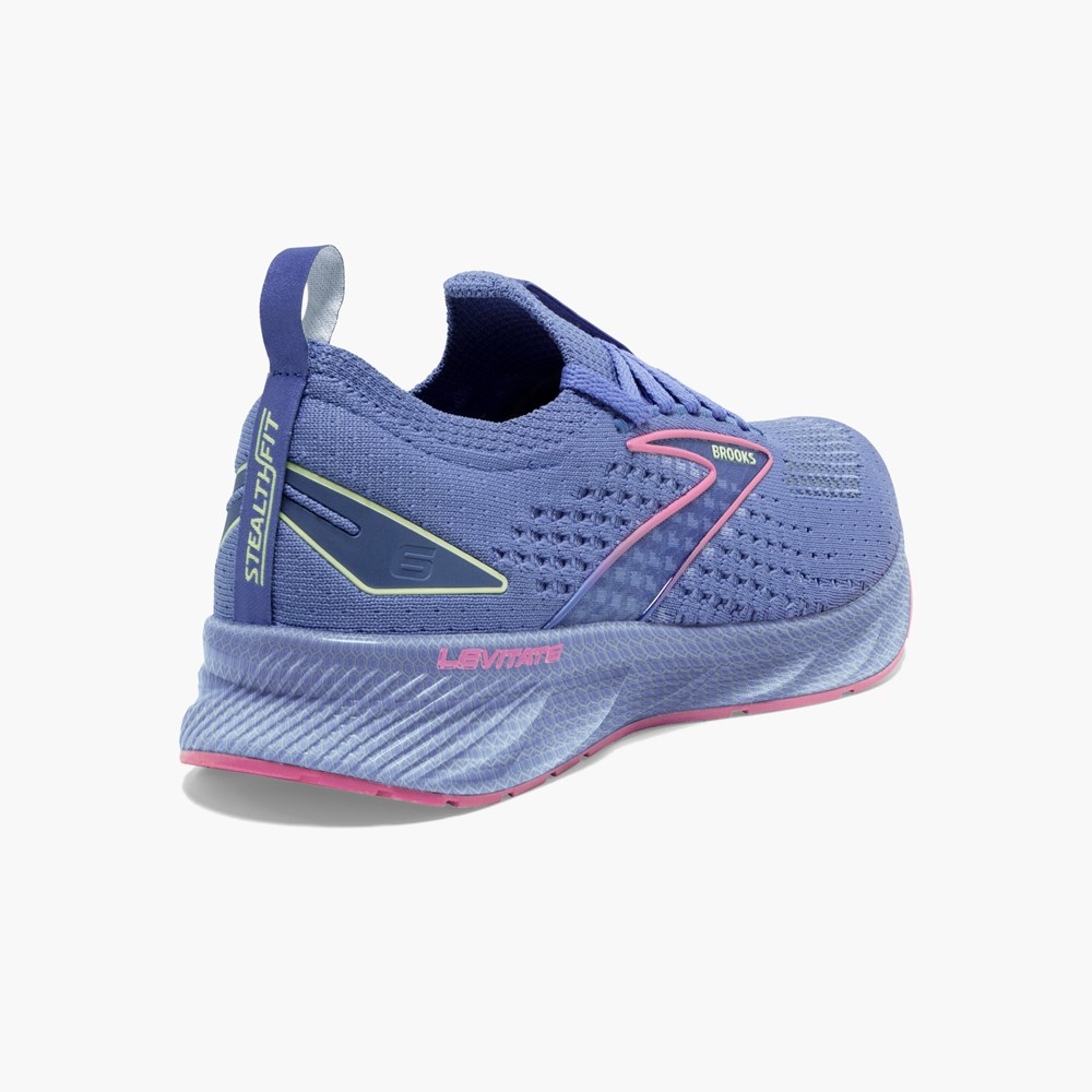 Black / Blue / Pink Women Brooks Levitate StealthFit 6 Road Running Shoes | BSID94607