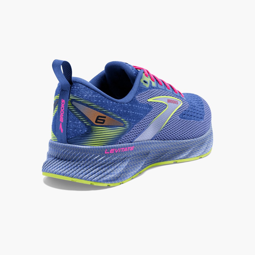 Black / Blue / Pink Women Brooks Levitate 6 Running Shoes | DMGU56913