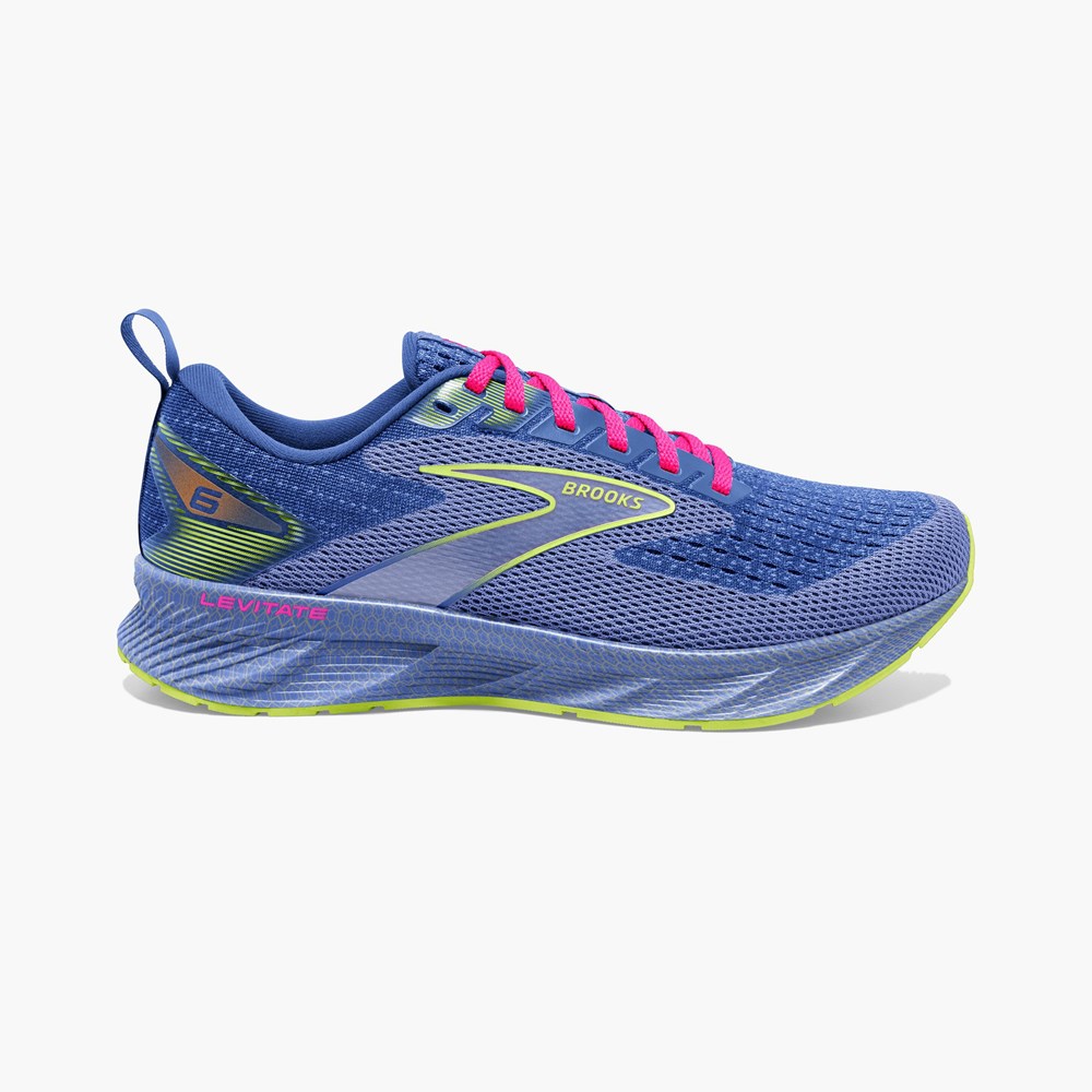 Black / Blue / Pink Women Brooks Levitate 6 Running Shoes | DMGU56913