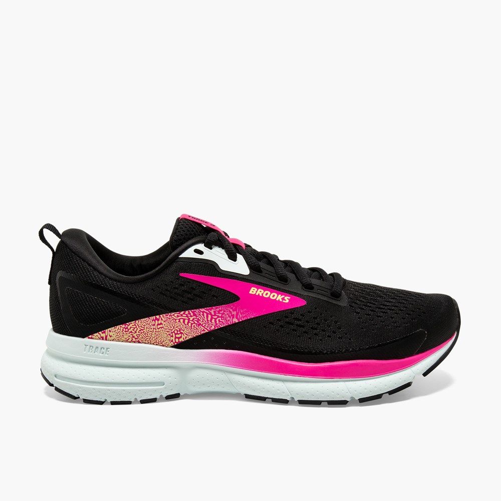 Black / Blue / Pink Women Brooks Trace 3 Running Shoes | WHER31562