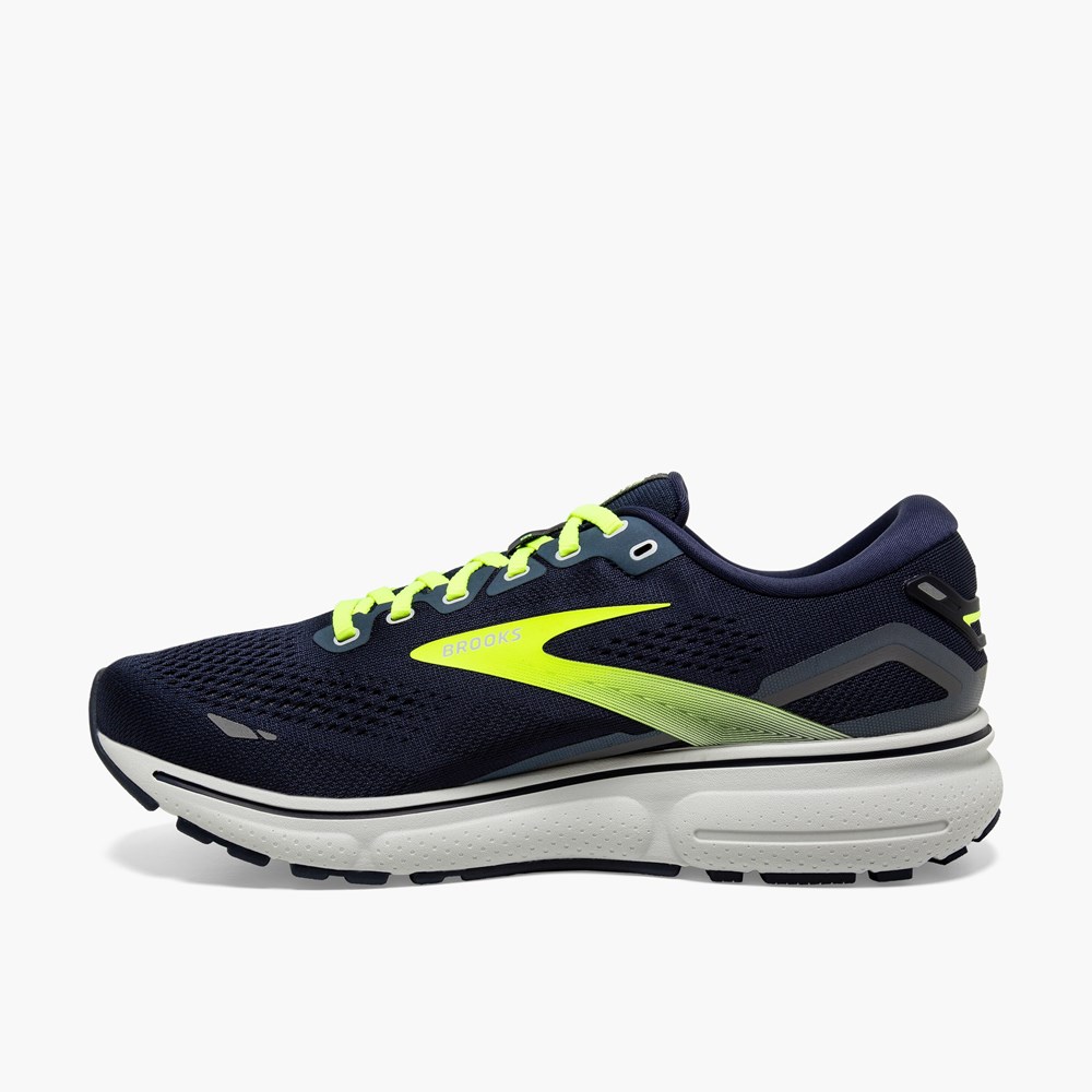 Black / Gold Men Brooks Ghost 15 Running Shoes | QYEX68215