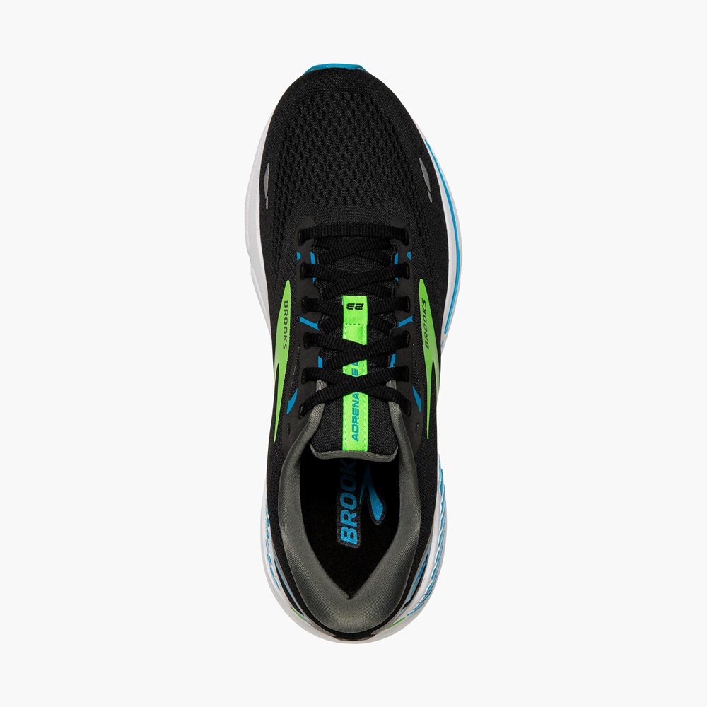 Black / Green Men Brooks Adrenaline GTS 23 Running Shoes | YOIF53069