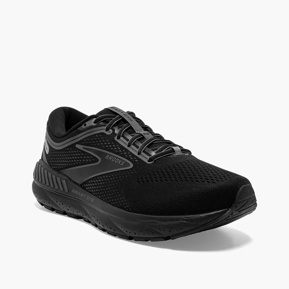 Black / Grey Men Brooks Beast GTS 23 Running Shoes | LERJ58741