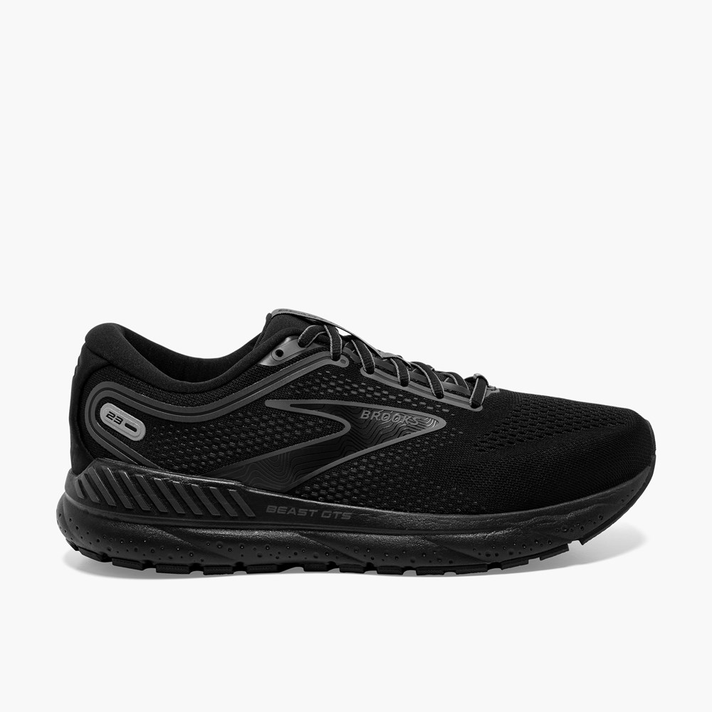 Black / Grey Men Brooks Beast GTS 23 Support Running Shoes | IGRE98275