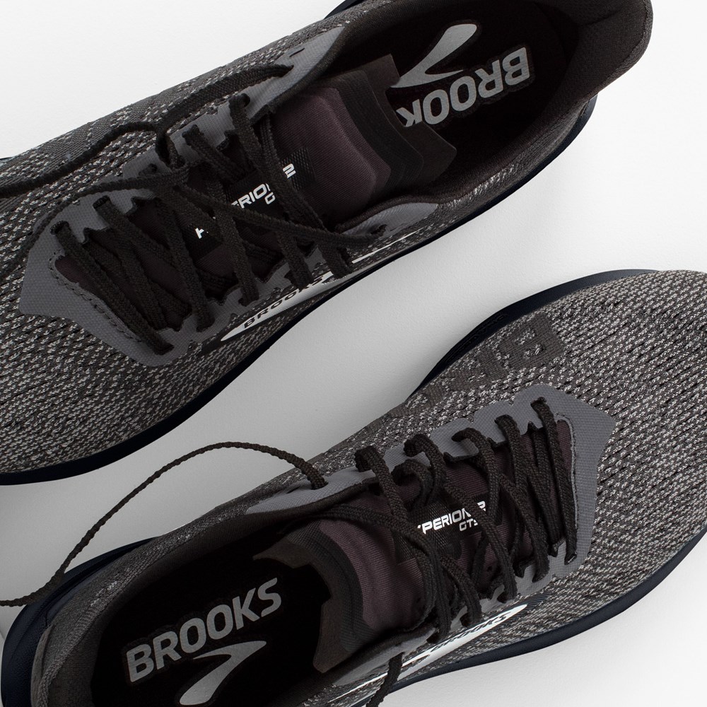 Black / Grey Men Brooks Hyperion GTS 2 Running Shoes | JFPH14278