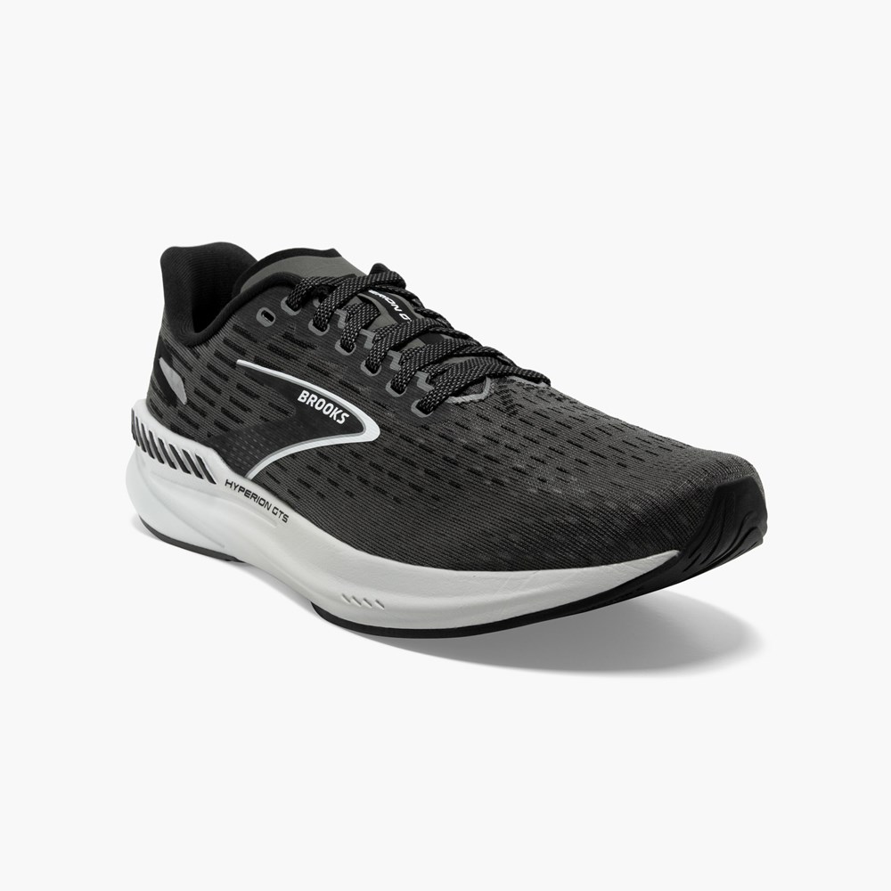 Black / Grey Men Brooks Hyperion GTS Track Spikes | CEGD70213