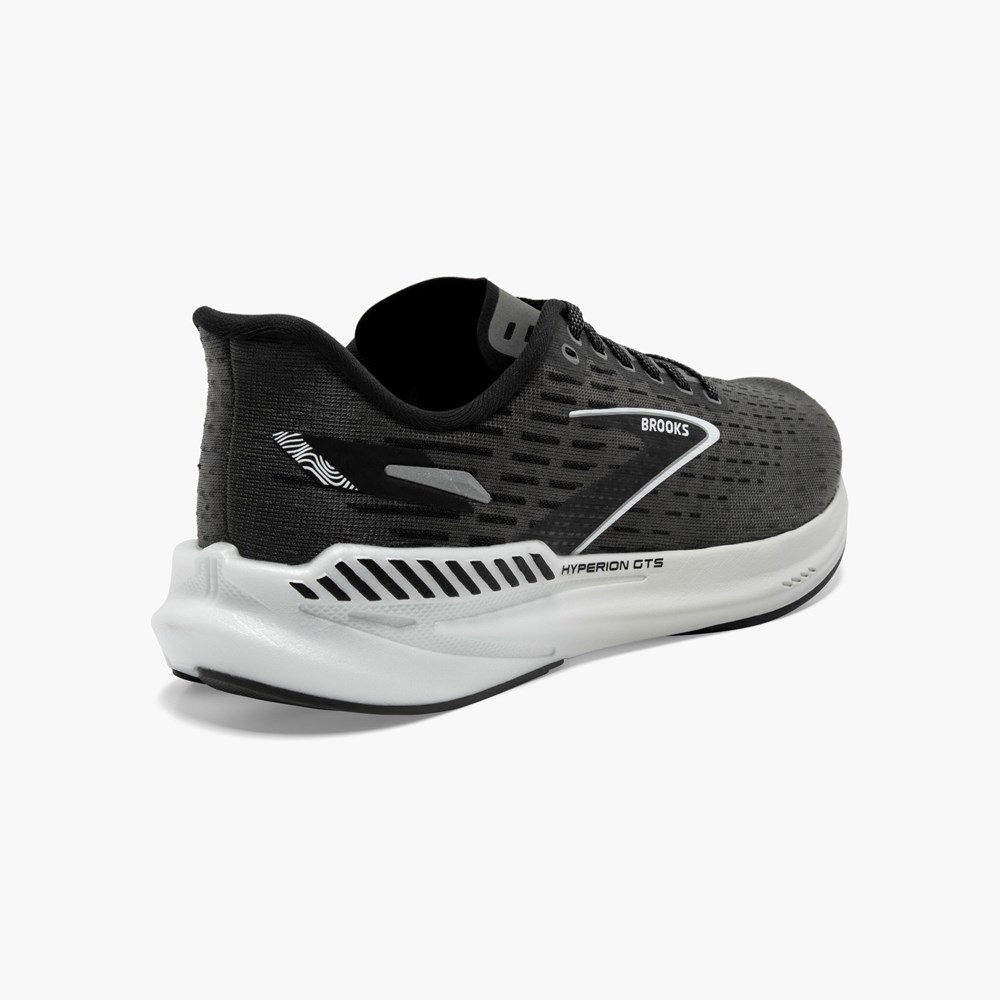 Black / Grey Men Brooks Hyperion GTS Track Spikes | CEGD70213