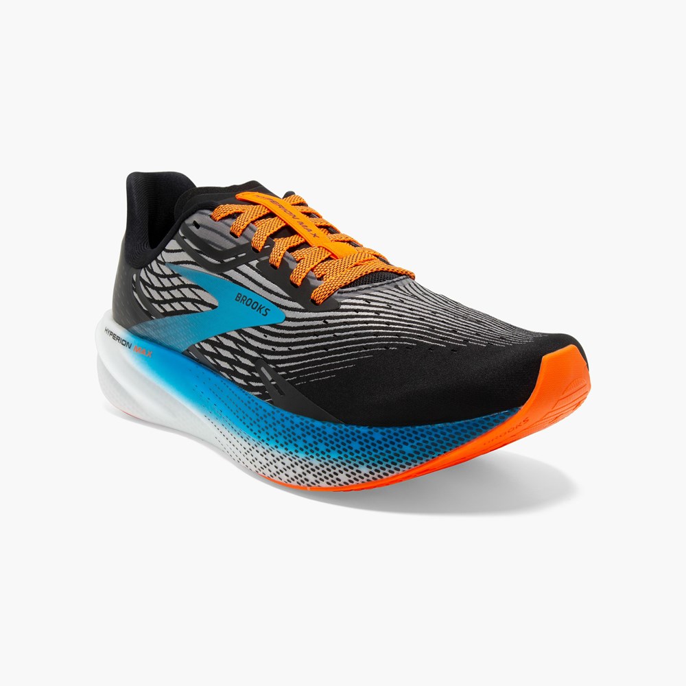 Black / Grey Men Brooks Hyperion Max Track Spikes | ZJQX45209