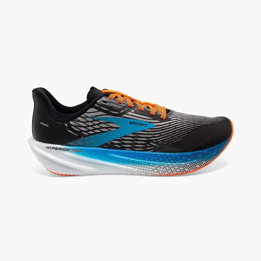 Black / Grey Men Brooks Hyperion Max Track Spikes | ZJQX45209