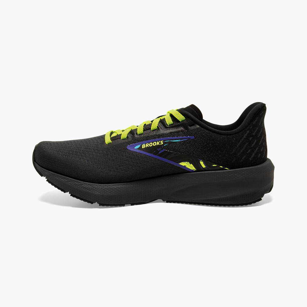 Black / Grey Men Brooks Launch 10 Running Shoes | OXJC84063