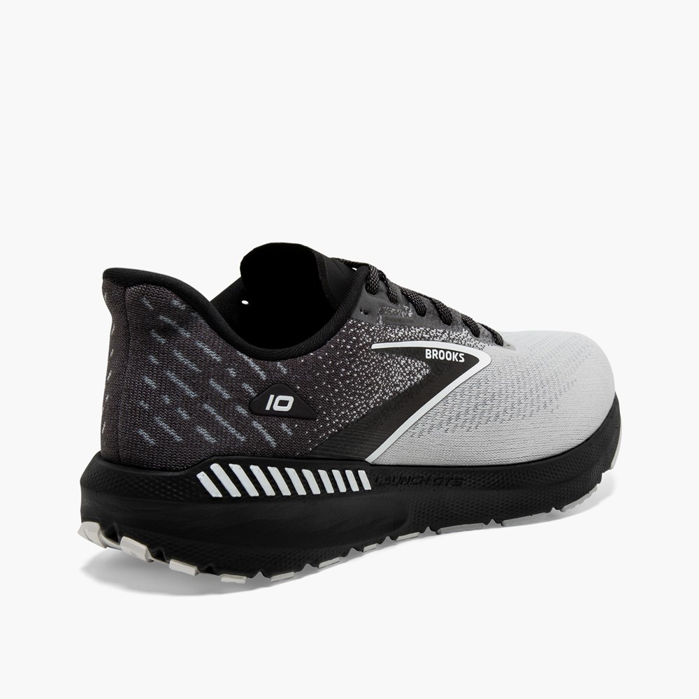 Black / Grey Men Brooks Launch GTS 10 Speed Support Running Shoes | BUZM94528