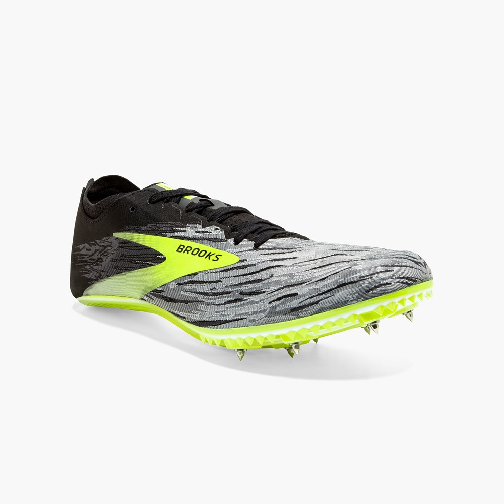 Black / Grey Men Brooks QW-K v4 Track Spikes | WQVK54018