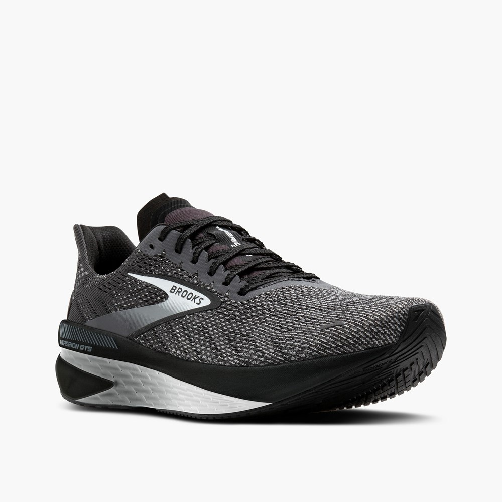 Black / Grey Women Brooks Hyperion GTS 2 Support Running Shoes | PMSU37956