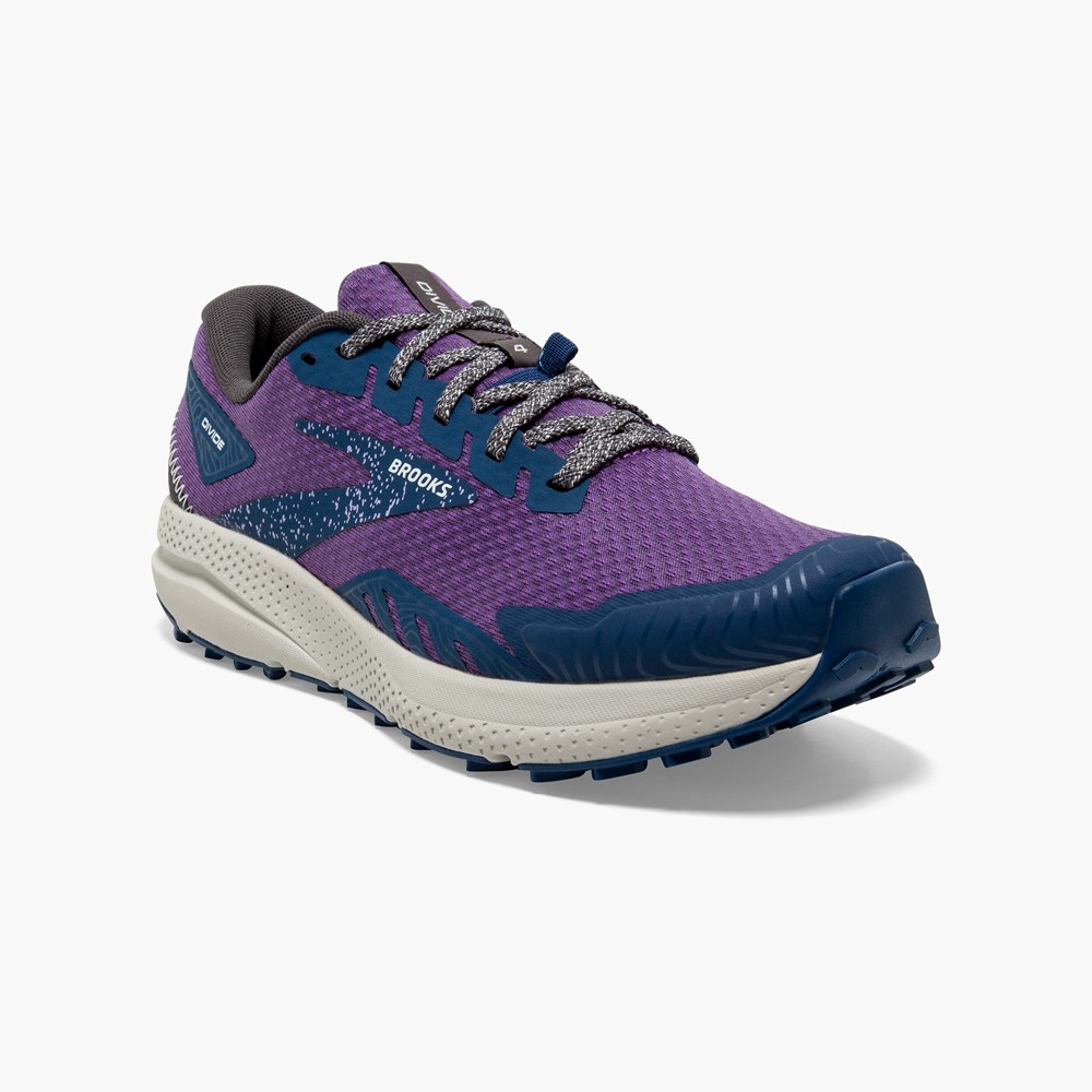 Black / Grey Women Brooks Light Trail Divide 4 Trail Running Shoes | TKPI58923