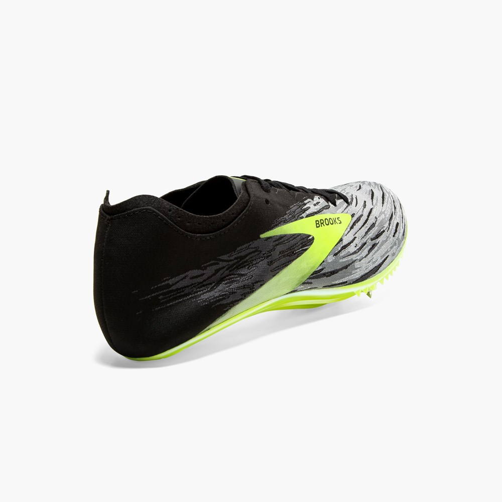 Black / Grey Women Brooks QW-K v4 Track Spikes | FNAR85916