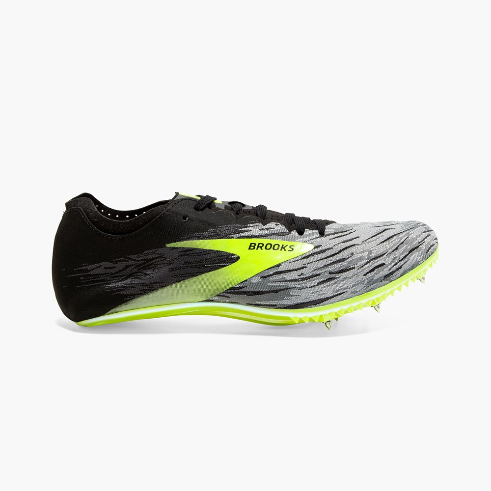 Black / Grey Women Brooks QW-K v4 Track Spikes | FNAR85916