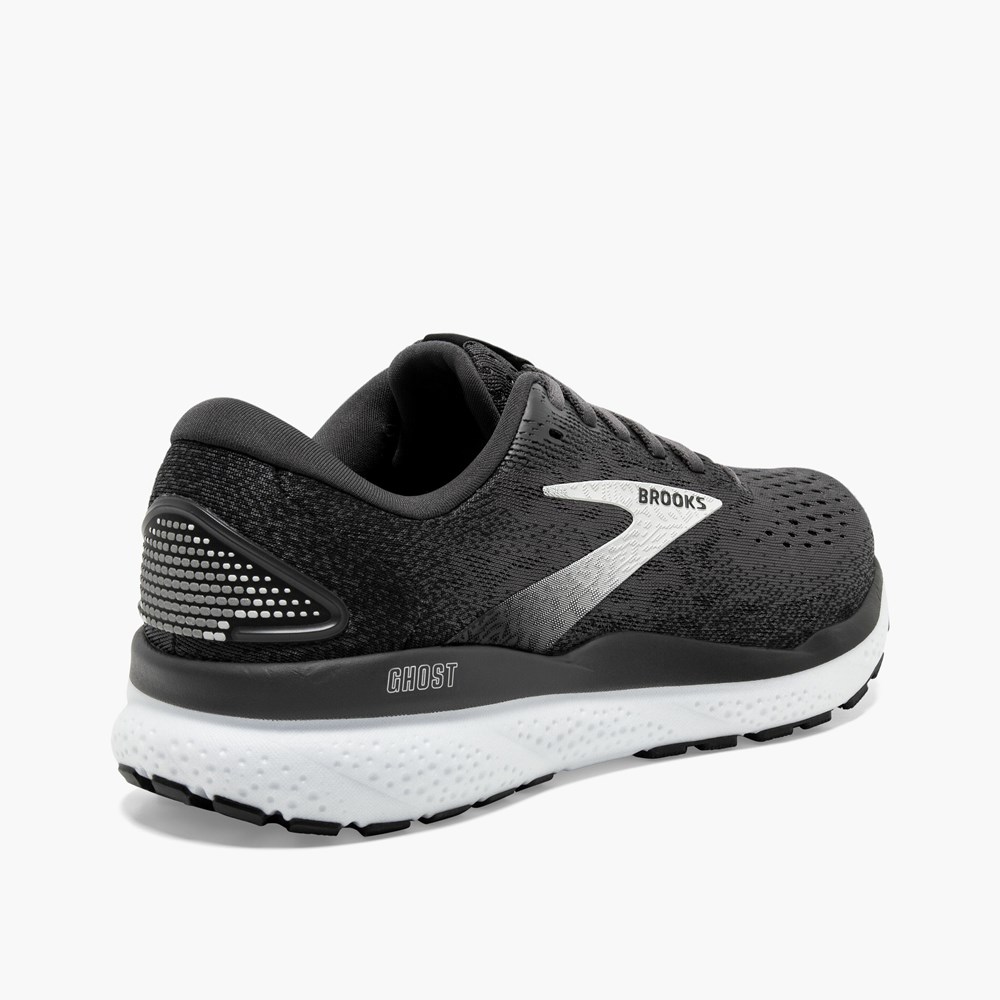 Black / Grey / White Men Brooks Ghost 16 Road Running Shoes | HDBJ84037